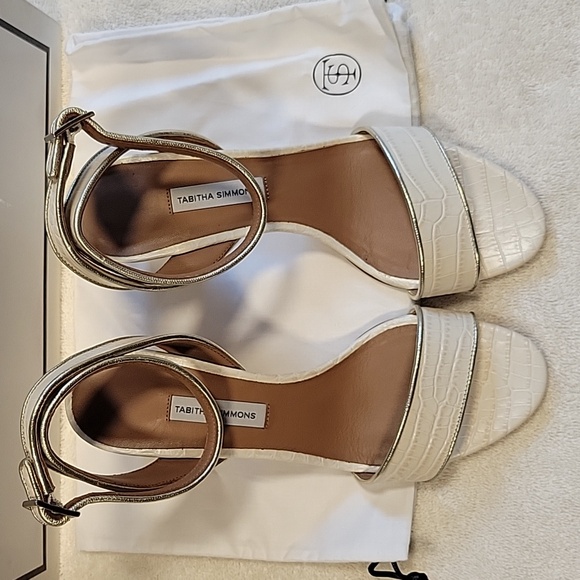 Tabitha Simmons Leticia Embossed Croc heel sandals, NIB - Picture 7 of 11